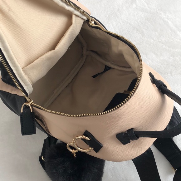 Handbags - Black & Beige Mini Backpack